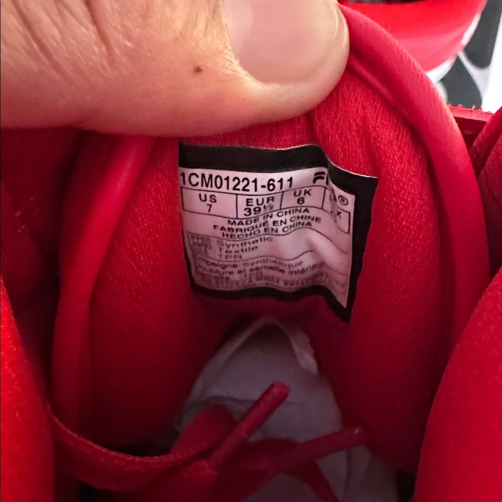 Fila Men's 13 Repetition Red Synthetic Lifestyle Sneakers Size 7 New in Box! - Picture 9 of 13